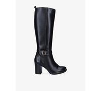 Carvela Womens Carvela Silver 2 Wide-Fit Leather Heeled Knee-High Boots Black Eur 38/5 UK Women