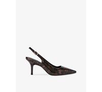 Carvela Womens Carvela Spirit Leopard-Print Faux Patent-Leather Slingback Courts Blk/Brown Eur 41 / 8 UK Women