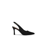 Carvela Womens Carvela Corletta Slingback Logo-Embellished Woven Heeled Courts Black Eur 40 / 7 UK Women