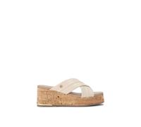 Carvela Women's 'Fresco Cross Wedge' Leather Sandals in Cream | Size: 6 Carvela Cream 6