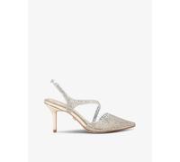 Carvela Womens Gold Symmetry Crystal-embellished Vinyl Heeled Courts Eur 41 / 8 Uk Women
