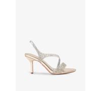 Carvela Womens Gold Symmetry Crystal-embellished Vinyl Heeled Sandals Eur 36 / 3 Uk Women