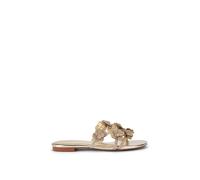 Carvela Women's 'Petalo Flat Sandal' Fabric Sandals in Gold | Size: 3