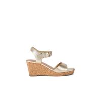 Carvela Womens Carvela Sadie Wide-Fit Leather Wedge Sandals Gold Eur 40 / 7 UK Women
