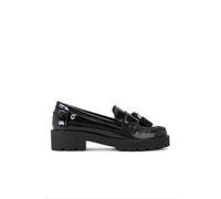 Carvela Women's 'Snap Chunky Tassel' Patent Flats in Black | Size: 3