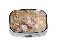Carving Art Print Pill Box, Compact Pill Organizer with Full-Print Design for Travel and Daily Use