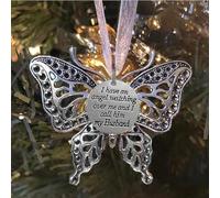 Carving Butterfly Memorial Family Pendant, A Piece Of My Heart Is In Heavenwith Heartwarming Slogans Ornaments Alloy Simulated Butterfly (SET I)