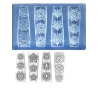 Carving Flower Nails Art Mold Silicone Template for Crafting Floral Resin Design and Creative Nails Decorations