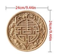 Carving Natural Wood Applique Wooden Figurines Crafts Corner Unpainted Round Frame Wall Door Furniture Woodcarving Decorative