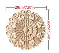Carving Natural Wood Applique Wooden Figurines Crafts Corner Unpainted Round Frame Wall Door Furniture Woodcarving Decorative