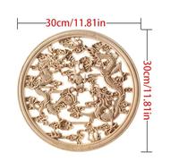 Carving Natural Wood Applique Wooden Figurines Crafts Corner Unpainted Round Frame Wall Door Furniture Woodcarving Decorative