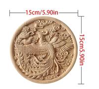 Carving Natural Wood Applique Wooden Figurines Crafts Corner Unpainted Round Frame Wall Door Furniture Woodcarving Decorative