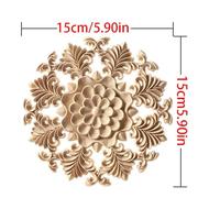 Carving Natural Wood Applique Wooden Figurines Crafts Corner Unpainted Round Frame Wall Door Furniture Woodcarving Decorative
