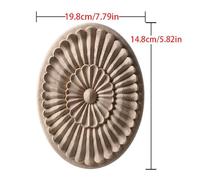 Carving Natural Wood Applique Wooden Figurines Crafts Corner Unpainted Round Frame Wall Door Furniture Woodcarving Decorative