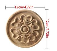 Carving Natural Wood Applique Wooden Figurines Crafts Corner Unpainted Round Frame Wall Door Furniture Woodcarving Decorative