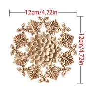 Carving Natural Wood Applique Wooden Figurines Crafts Corner Unpainted Round Frame Wall Door Furniture Woodcarving Decorative