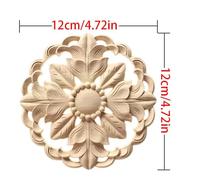 Carving Natural Wood Applique Wooden Figurines Crafts Corner Unpainted Round Frame Wall Door Furniture Woodcarving Decorative