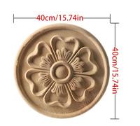 Carving Natural Wood Applique Wooden Figurines Crafts Corner Unpainted Round Frame Wall Door Furniture Woodcarving Decorative