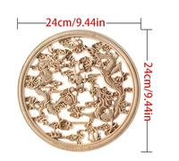 Carving Natural Wood Applique Wooden Figurines Crafts Corner Unpainted Round Frame Wall Door Furniture Woodcarving Decorative