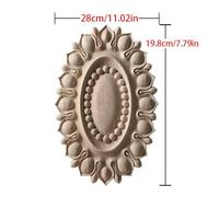 Carving Natural Wood Applique Wooden Figurines Crafts Corner Unpainted Round Frame Wall Door Furniture Woodcarving Decorative