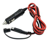 Carviya 1 Meter 3.3FT 16AWG Cigarette Lighter Car Sae Battery Charger Cable 12V 24V 15A Plug to Waterproof SAE Quick Release Adapter Extension Charging Cable With Fuse and LED Indicator
