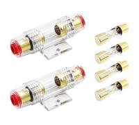 Carviya 4-8 4 6 8 Gauge AWG in-line Automotive Waterproof Fuse Holder with Four 30A 30Amp AGU Type Fuses For Car Audio/Alarm/Amplifier/Compressors/Auto (30Amp, 2 Pack)