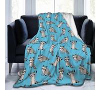 Carwayii Raccoon Blanket Throw Blanket Raccoon Gift for Women Men Soft Animal Flannel Blanket Plush Sofa Blanket Durable Travel Blanket Raccoon Birthday Gift Blue 80""X60"", 56-D-101