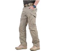 CARWORNIC Gear Men's Hiking Tactical Pants Lightweight Cotton Outdoor Military Combat Cargo Trousers, Khaki, 36W x 32L