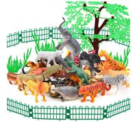 CARxlythic Fun Gift 12 pcs Jungle Zoo Animal Figures -Educational Learning Playset,Realistic Toy Set Include Lion, Tiger, Giraffe,Wild Plastic Animals Figures,Gifts for Kids 3+ Years Boys Girl