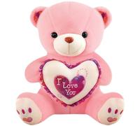 CARxlythic Teddy Bear with Love, 23cm Pink Teddy for Girlfriend, Soft Beige Bear with Pink Heart mum I Love You Teddy Bear Plush Toys for Babies Kids Boys Girls