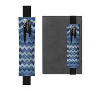 CarXs Gradient Blue Denim Adjustable Leather Pen Holder Bookmark - Detachable Sleeve Pouch Supplies for Journals and Manual Planners