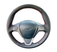 CarXs Hand-sewn Artificial Leather Car Steering Wheel Cover Wrap,Fit For Ford EcoSport 2014-2017 Fiesta 2008-2017 Car Accessories