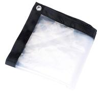 CarXs Heavy Duty Waterproof Clear Tarp 1.2x1.5m, Transparent Tarpaulin with Grommets, Foldable Plastic Tarpaulin