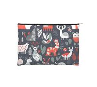 CarXs Scandinavian Animals Paper Reusable Cosmetic Bag â€“ Your Ultimate Organizer for Makeup Accessories, Travel Toiletries, Scandinavian Animals, One Size