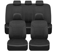 carXS Turismo Car Seat Covers Full Set, Black Two-Tone Front Seat Covers with Split Rear Bench Back Seat Cover, Automotive Seat Covers for Trucks SUV Van Auto