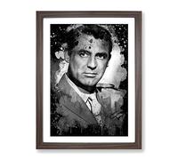 Cary Grant No.1 Modern Cb Framed Print | A4 Walnut Framed Wall Art | Ready to Hang | Modern Nature Picture | Living Room Bedroom Lounge Office