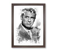 Cary Grant No.1 V3 Modern Framed Print | A3 Walnut Framed Wall Art | Ready to Hang | Modern Nature Picture | Living Room Bedroom Lounge Office
