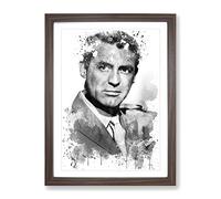 Cary Grant Vol.1 V4 Modern Framed Print | A2 Walnut Framed Wall Art | Ready to Hang | Modern Nature Picture | Living Room Bedroom Lounge Office