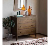 cary wooden chest of 3 drawers in walnut