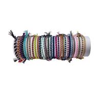 Carykon 12 Pack Friendship Bracelet Handwoven Cotton Linen Bracelet Adjustable Size Unisex