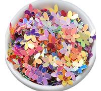 Carykon 3200pcs of 10mm Five Leaf Flower Sequins in 18 Colors Mixed Packaging, Flower Sequin Crafts.