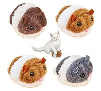 Carykon 4PCS Vibrating Drawstring Mouse Cat Toy Funny Plush Jumping Mouse for Cats