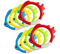 Carykon 8 Pieces of 4 Colors Diving Fish Ring Swimming Pool Toy Diving Retrieve Diving Training Practice Sea Fish Ring Throwing Game