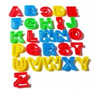 Carykon Alphabet Dough Cutter Kit with 26 Capital Letters Play Dough Clay Dough Tools -Assorted Colors (Alphabet)
