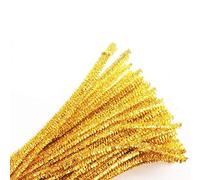 Carykon Pack of 100 Glitter Tinsel Creative Arts Pipe Cleaners - 12 Inch (Gold)