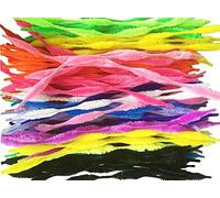 Carykon Pack of 100 Pipe Cleaners Fuzzy Bumpy Chenille Stems For Diy Art Craft (Multi)