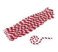 Carykon Striped Chenille Stems Pipe Cleaners, Pack of 100 (Red)