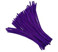 Carykon Super Fuzzy Chenille Stems Pipe Cleaners, Pack of 100 (Purple)