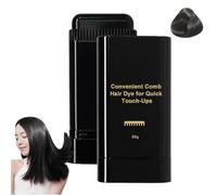 Carylook Hair Color Stick, Waterproof and Sweat-Proof Hair Dye Comb, Hair Dyeing Comb, Portable Hair Color Touch-Up stick with Comb to Cover Gray Hair for Women & Men (Black)