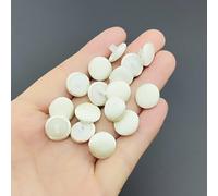 Carytalee 30PC Fabric Buttons, Beige 12.5mm Resin, Round Shank Buttons for Wedding Dress DIY Sewing, Handmade Craft Buttons